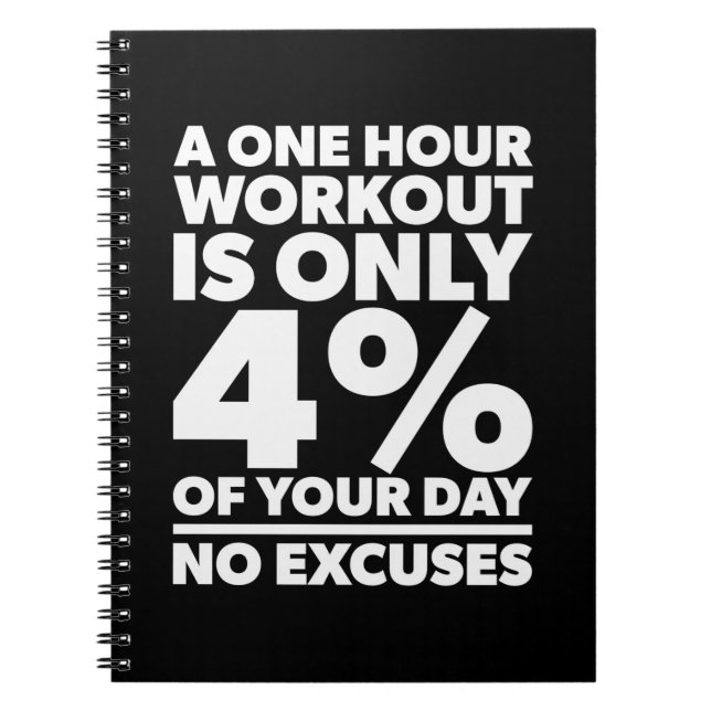 Birthday Gift One Hour Workout No Excuses Notebook (Front)