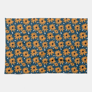 Birthday Gift Orange Daisy Seamless Kitchen Towel
