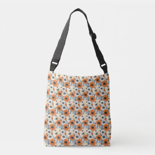 Birthday Gift Orange, White, and Black Seamless Crossbody Bag