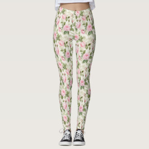Birthday Gift Pink Rose Seamless Leggings