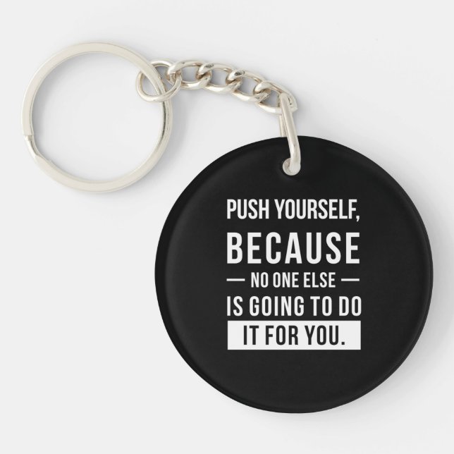 Birthday Gift Push Yourself Keychain (Front)