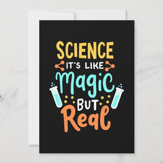 Birthday Gift | Science It Is Like Magic Invitation (Front)