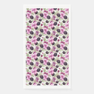 Birthday Gift   Seamless Blackberry and Flower Napkin