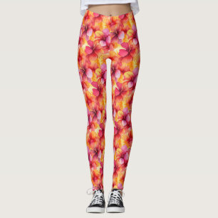 Birthday Gift Seamless Hibiscus Flower Leggings