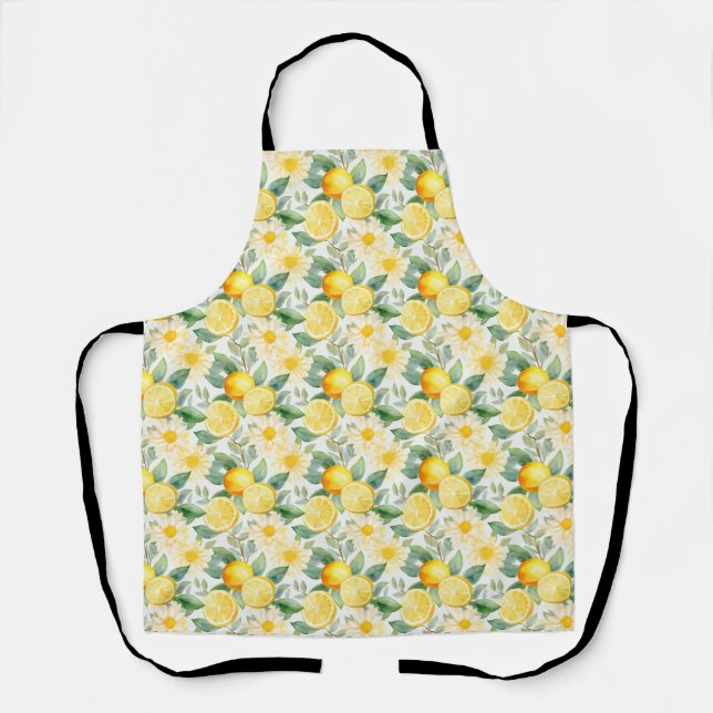 Birthday Gift | Seamless Lemon and Daisy Apron (Front)
