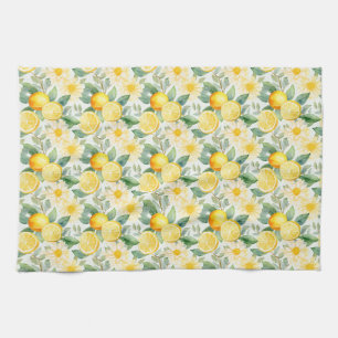 Birthday Gift Seamless Lemon and Daisy Kitchen Towel