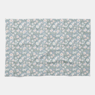 Birthday Gift   Seamless Pink and White Floral Kitchen Towel