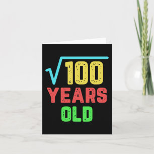 Birthday Gift Square Root Of 100 10 Years Old  Card