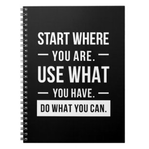 Birthday Gift Start Where You Are Notebook