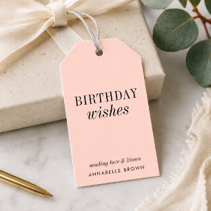 Birthday Gift Tags   Custom Pink BDY Favour Tags