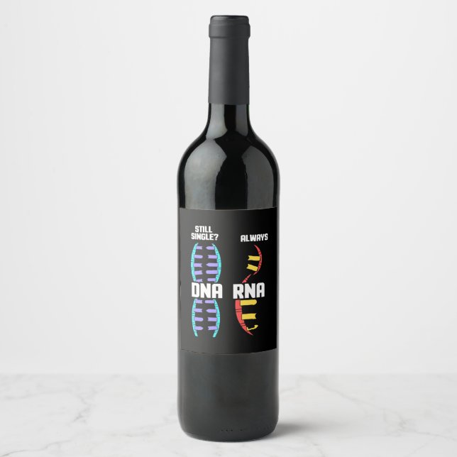Birthday Gift | Teacher Biologist DNA And RNA Wine Label (Front)