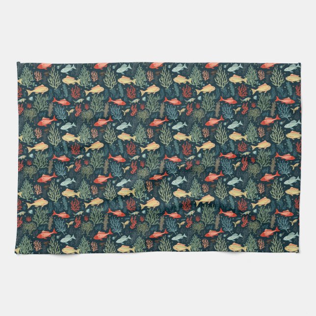 Birthday Gift | The Ocean Doesn’t Rush Kitchen Towel (Horizontal)