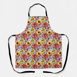 Birthday Gift   Vibrant Floral Arrangement Apron