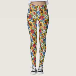 Birthday Gift   Vibrant Floral Arrangement Leggings