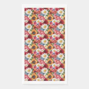 Birthday Gift Vibrant Floral Arrangement Napkin