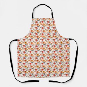 Birthday Gift Vibrant Floral In Watercolor Style Apron