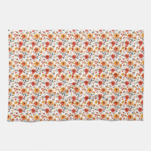 Birthday Gift   Vibrant Floral In Watercolor Style Kitchen Towel