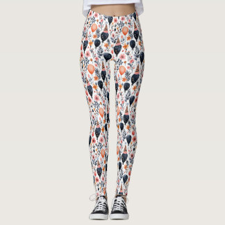Birthday Gift | Whimsical Balloon and Flower Leggings