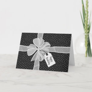 Birthday Gift With Bow and Tag Card