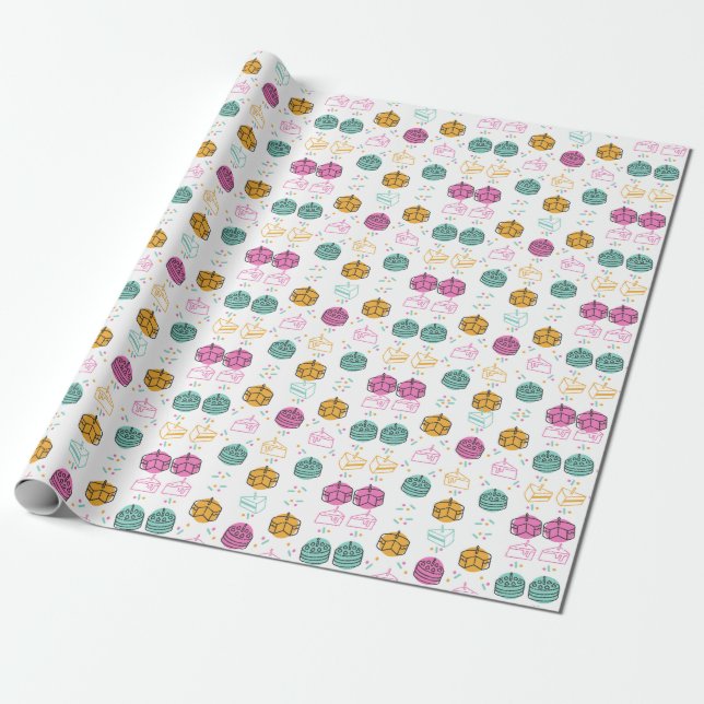 Birthday Gift Wrapping Paper (Unrolled)