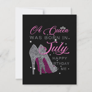 Birthday Gifts   A Queen Was Born In July Thank You Card