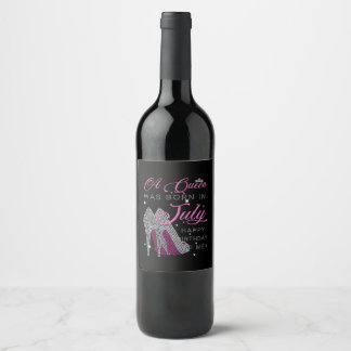 Birthday Gifts | A Queen Was Born In July Wine Label