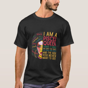 Birthday Gifts For Pisces Zodiac Women Black Girl T-Shirt