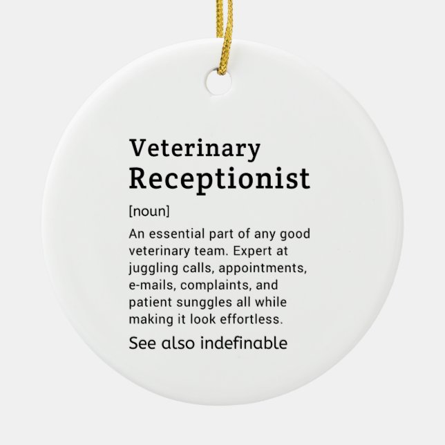 Birthday gifts for veterinarians and veterinary  ceramic ornament (Front)