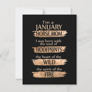 Birthday Gifts   I'm A January Horse Mom Card