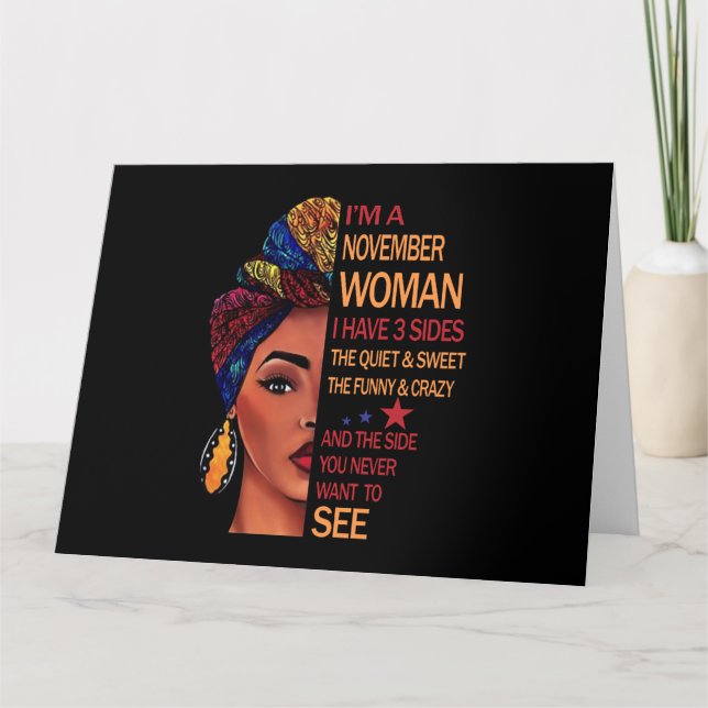 Birthday Gifts | I'm A November Woman Card (Front)