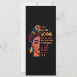 Birthday Gifts I'm A November Woman Holiday Card