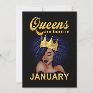 Birthday Gifts   Queens Are Born In January Holiday Card