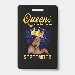 Birthday Gifts   Queens Are Born In September Badge
