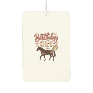 Birthday Girl 10 Horse Floral Vector Design_1 Air Freshener