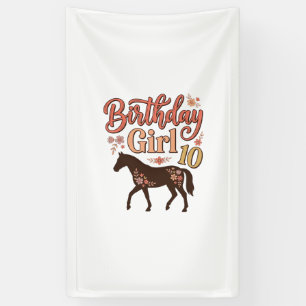 Birthday Girl 10 Horse Floral Vector Design_1 Banner