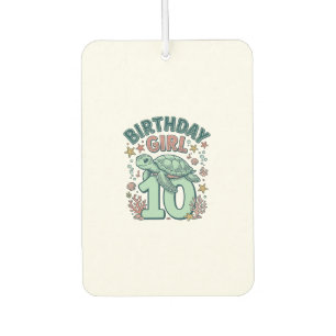 Birthday Girl 10 Sea Turtle Vintage Engraving Desi Air Freshener