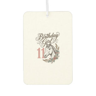 Birthday Girl 11 Horse Floral Vintage Shirt Design Air Freshener