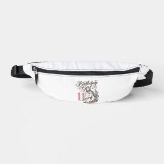 Birthday Girl 11 Horse Floral Vintage Shirt Design Fanny Pack