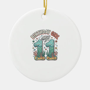 Birthday Girl 11 Sea Turtle Ocean Party Design_1 Ceramic Ornament