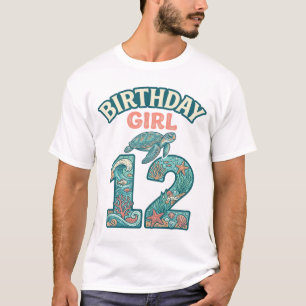 Birthday Girl 12 Sea Turtle Ocean Vintage Shirt De