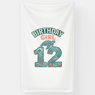 Birthday Girl 12 Sea Turtle Ocean Vintage Shirt De Banner