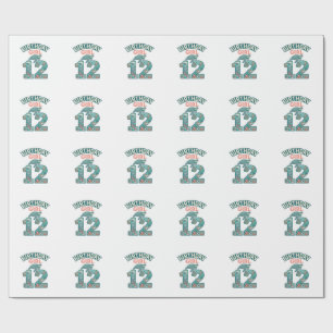 Birthday Girl 12 Sea Turtle Ocean Vintage Shirt De Wrapping Paper