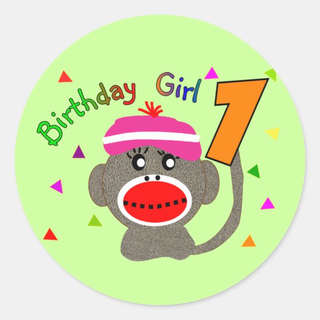 Birthday Girl "1" year old Classic Round Sticker (Front)