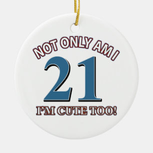 Birthday Girl 21 Ceramic Ornament