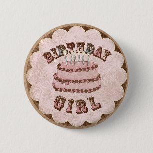 Birthday girl 2 inch round button