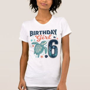 Birthday Girl 6 Sea Turtle Vector Design_1 T-Shirt