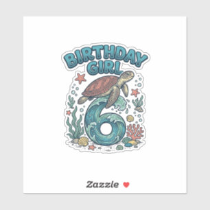 Birthday Girl 6 Sea Turtle Vintage Party Design_1