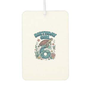 Birthday Girl 6 Sea Turtle Vintage Party Design_1 Air Freshener