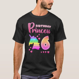 Birthday Girl 6 Year Old Unicorn Pop It Fidget Pop T-Shirt