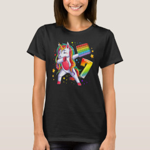 Birthday Girl 7 years old, Unicorn, Number 7 T-Shirt